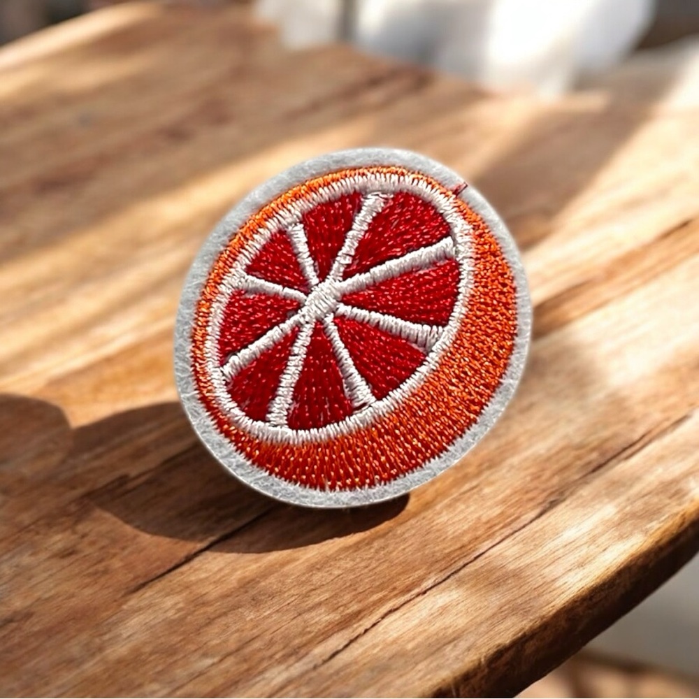 Orange Embroidered Patch